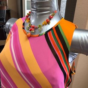 Calvin Klein diagonal stripped multi color dress.